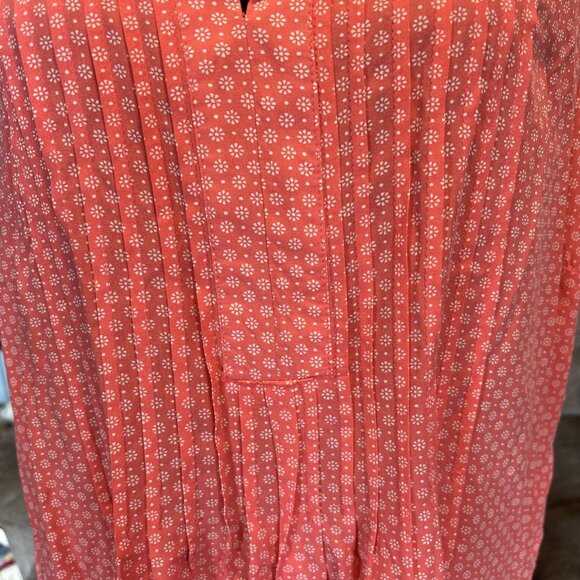 Old Navy Dress Womens XXL Coral Midi Tunic Babydoll Whimsy Cottage Flowy Prairie - Picture 3 of 8